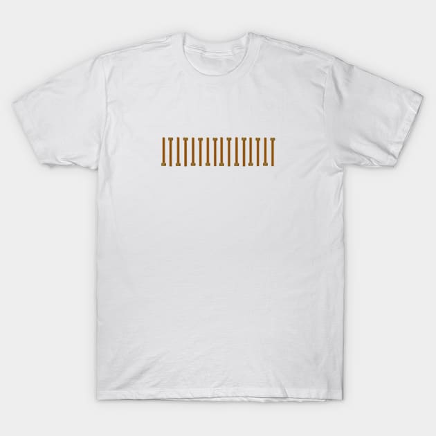 Screw Array, Brass T-Shirt by 3d Tees